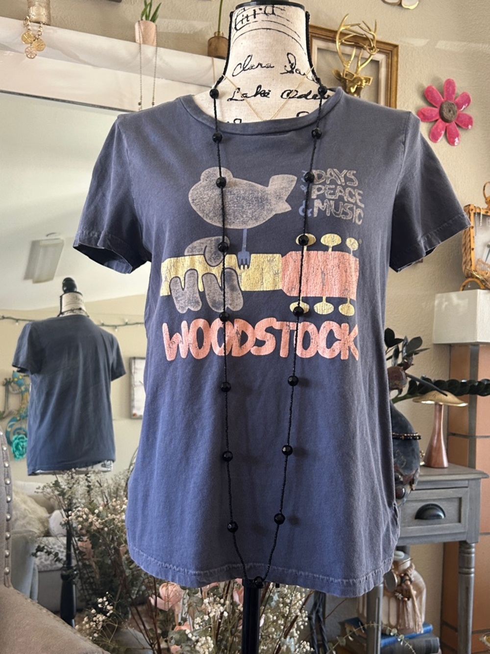 Lucky Brand Navy Woodstock Graphic Tee